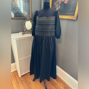 Old Navy Women's Black Off The Shoulder Smocked Maxi Dress w/Pockets Size XL NWT